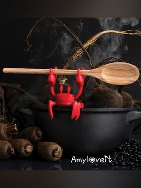 OTOTO Red Crab Spoon Holder & Steam Releaser #92